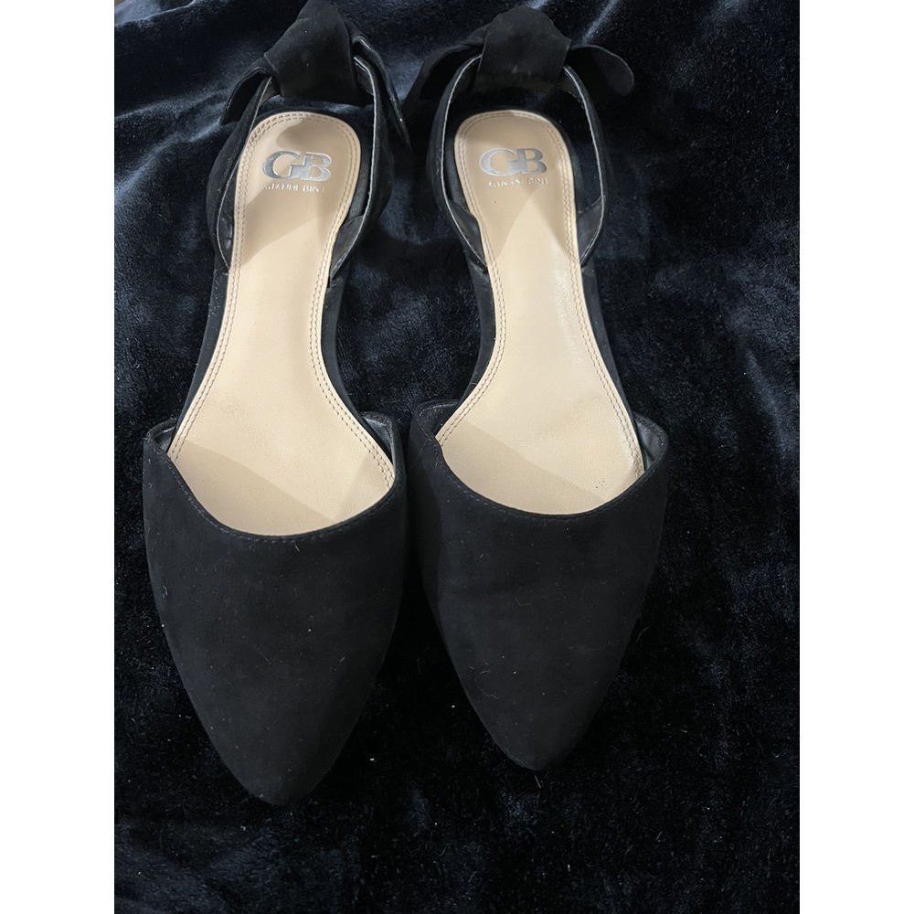Gianni Bini Black Velvet Sling Back Flats Size 10 M